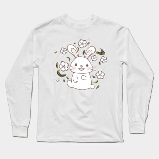 Joyful Kawaii Bunny Long Sleeve T-Shirt